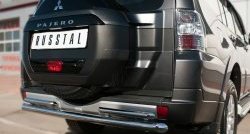 20 449 р. Защита заднего бампера (Ø63 и 42 мм, нержавейка) SLITKOFF  Mitsubishi Pajero  4 V90 (2014-2020) 2-ой рестайлинг  с доставкой в г. Воронеж. Увеличить фотографию 2