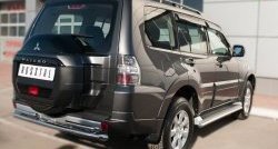 20 449 р. Защита заднего бампера (Ø63 и 42 мм, нержавейка) SLITKOFF  Mitsubishi Pajero  4 V90 (2014-2020) 2-ой рестайлинг  с доставкой в г. Воронеж. Увеличить фотографию 4