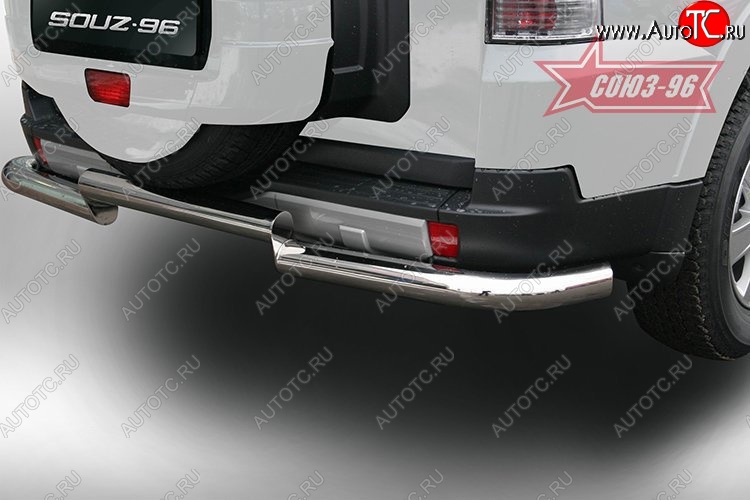 14 669 р. Защита заднего бампера Souz-96 (d75) Mitsubishi Pajero 4 V90 2-ой рестайлинг (2014-2020)  с доставкой в г. Воронеж