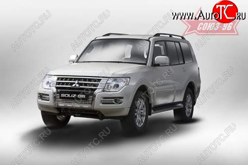 3 419 р. Декоративный элемент воздухозаборника Souz96 нержавеющая сталь  Mitsubishi Pajero  4 V90 (2014-2020) 2-ой рестайлинг (Хром загл. d10)  с доставкой в г. Воронеж