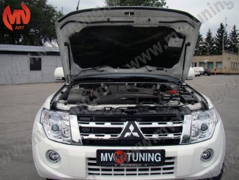 4 099 р. Упор капота MV-Tuning (двойной)  Mitsubishi Pajero ( 4 V90,  4 V80) (2006-2020) дорестайлинг, дорестайлинг, 1-ый рестайлинг, 3 дв. 1-ый рестайлинг, 2-ой рестайлинг  с доставкой в г. Воронеж. Увеличить фотографию 3