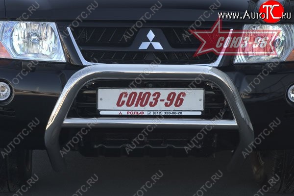 17 099 р. Защита переднего бампера Souz-96 (d76)  Mitsubishi Pajero  3 V70 (1999-2003) дорестайлинг  с доставкой в г. Воронеж