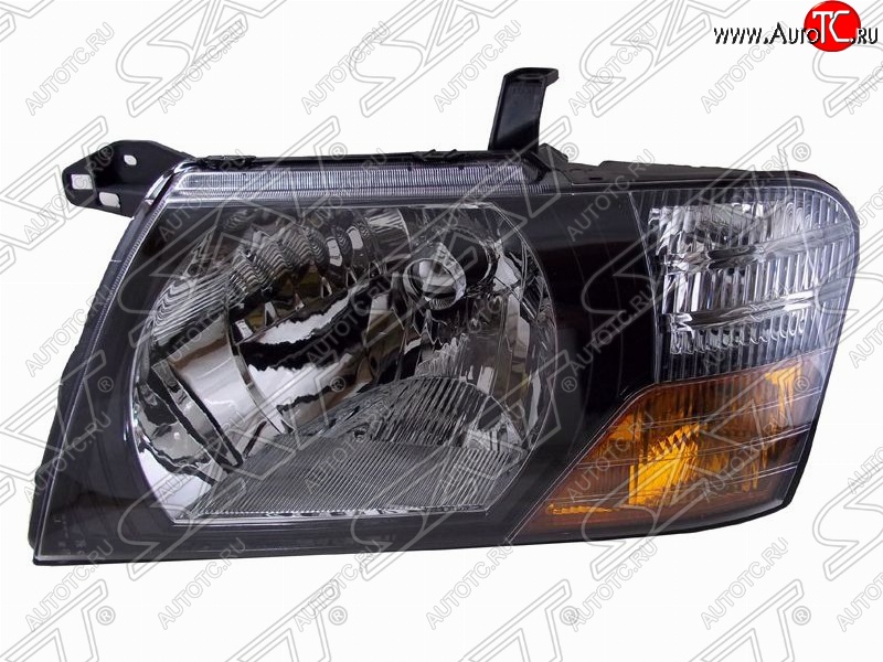 4 949 р. Левая фара передняя SAT (черная)  Mitsubishi Pajero  3 V70 (1999-2003) дорестайлинг  с доставкой в г. Воронеж