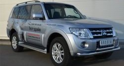 22 999 р. Защита переднего бампера (2 трубыØ76 и 63 мм, нержавейка) SLITKOFF Mitsubishi Pajero 4 V80 3 дв. 1-ый рестайлинг (2011-2014)  с доставкой в г. Воронеж. Увеличить фотографию 4