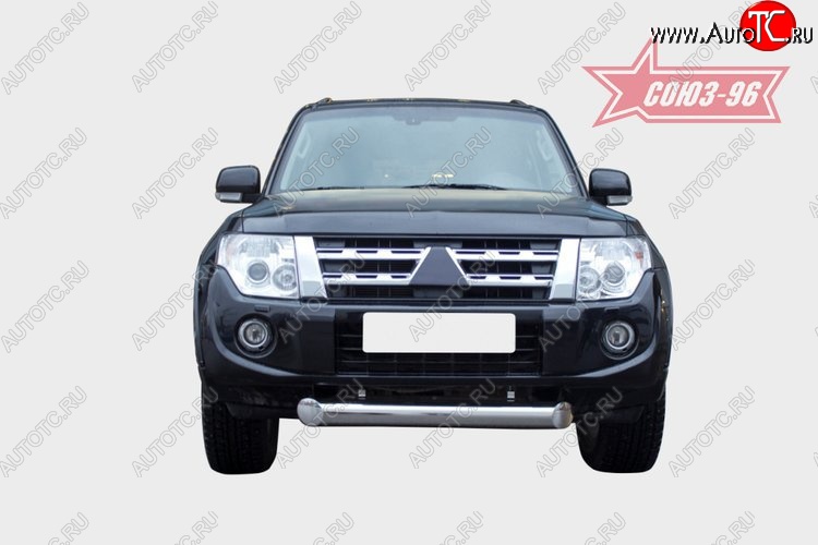 32 939 р. Защита переднего бампера одинарная Souz-96 (d100) Mitsubishi Pajero 4 V90 2-ой рестайлинг (2014-2020)  с доставкой в г. Воронеж