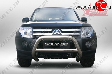 13 319 р. Защита переднего бампера Souz-96 (d76) Mitsubishi Pajero 4 V90 дорестайлинг (2006-2011)  с доставкой в г. Воронеж