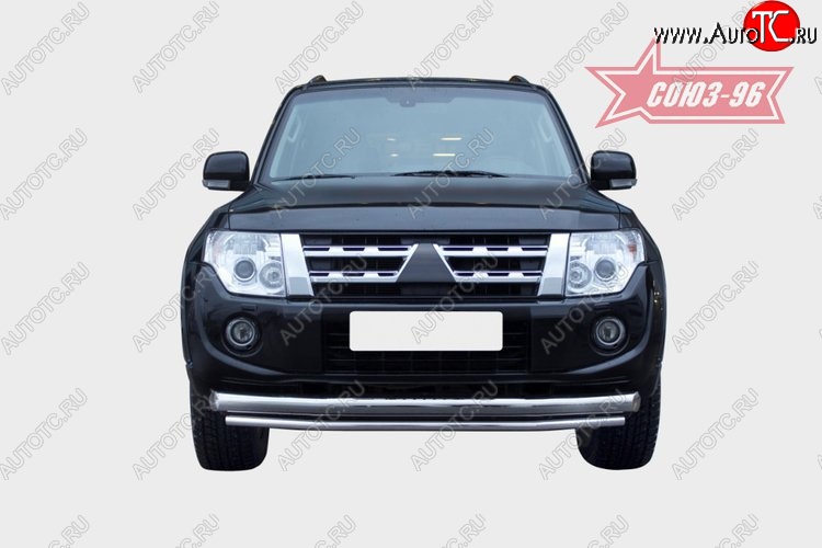 30 689 р. Защита переднего бампера двойная Souz-96 (d76/42).  Mitsubishi Pajero ( 4 V90,  4 V80) (2006-2011) дорестайлинг  с доставкой в г. Воронеж