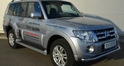 15 999 р. Одинарная защита переднего бампера диаметром 63 мм SLITKOFF Mitsubishi Pajero 4 V80 3 дв. 1-ый рестайлинг (2011-2014)  с доставкой в г. Воронеж. Увеличить фотографию 4