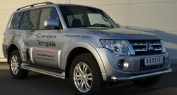 17 599 р. Одинарная защита переднего бампера диаметром 76 мм SLITKOFF  Mitsubishi Pajero ( 4 V90,  4 V80) (2011-2015) 1-ый рестайлинг, 3 дв. 1-ый рестайлинг  с доставкой в г. Воронеж. Увеличить фотографию 4
