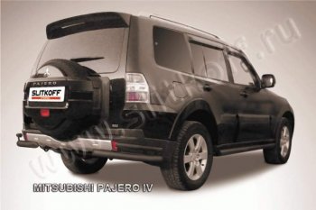 9 999 р. Уголки d76+d42 двойные Mitsubishi Pajero 4 V90 дорестайлинг (2006-2011) (Цвет: серебристый)  с доставкой в г. Воронеж. Увеличить фотографию 1