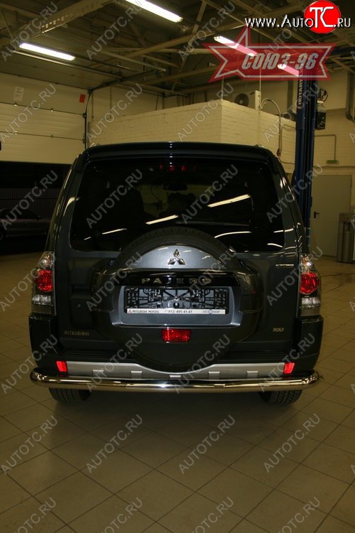 14 102 р. Защита заднего бампера Souz-96 3 дв. (d76) Mitsubishi Pajero 4 V90 дорестайлинг (2006-2011)  с доставкой в г. Воронеж