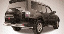 13 499 р. Защита заднего бампера из длинной трубы диаметром 76 мм Slitkoff  Mitsubishi Pajero  4 V90 (2006-2015) дорестайлинг, 1-ый рестайлинг (Нержавейка, Полированная)  с доставкой в г. Воронеж. Увеличить фотографию 1