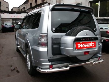 13 199 р. Защита заднего бампера WINBO (Ø76 мм, нержавейка) Mitsubishi Pajero 4 V90 дорестайлинг (2006-2011)  с доставкой в г. Воронеж. Увеличить фотографию 1