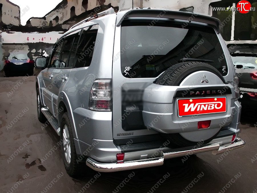 13 199 р. Защита заднего бампера WINBO (Ø76 мм, нержавейка)  Mitsubishi Pajero  4 V90 (2006-2011) дорестайлинг  с доставкой в г. Воронеж