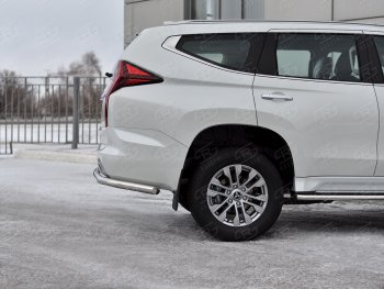 17 499 р. Защита заднего бампера SLITKOFF (Ø63 мм секции, нержавейка) Mitsubishi Pajero Sport QF рестайлинг (2019-2022)  с доставкой в г. Воронеж. Увеличить фотографию 4