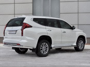 17 499 р. Защита заднего бампера SLITKOFF (Ø63 мм секции, нержавейка) Mitsubishi Pajero Sport QF рестайлинг (2019-2022)  с доставкой в г. Воронеж. Увеличить фотографию 3