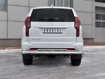 13 999 р. Защита заднего бампера (Ø76 мм, нержавейка) Mitsubishi Pajero Sport QF рестайлинг (2019-2022)  с доставкой в г. Воронеж. Увеличить фотографию 3