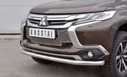 3 749 р. Защитная решётка в воздуховод бампера Berkut (нержавейка) Mitsubishi Pajero Sport QE дорестайлинг (2015-2021)  с доставкой в г. Воронеж. Увеличить фотографию 2