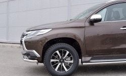 16 849 р. Защита переднего бампера (Ø63 мм, нержавейка) SLITKOFF Mitsubishi Pajero Sport QE дорестайлинг (2015-2021)  с доставкой в г. Воронеж. Увеличить фотографию 4
