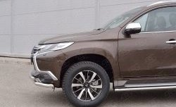 18 449 р. Защита переднего бампера (2 трубыØ63 мм, нержавейка) SLITKOFF Mitsubishi Pajero Sport QE дорестайлинг (2015-2021)  с доставкой в г. Воронеж. Увеличить фотографию 4