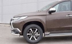 17 549 р. Защита переднего бампера (Ø76 мм, нержавейка) SLITKOFF Mitsubishi Pajero Sport QE дорестайлинг (2015-2021)  с доставкой в г. Воронеж. Увеличить фотографию 4