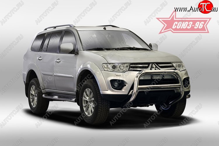 14 417 р. Защита переднего бампера Souz-96 (d76) Mitsubishi Pajero Sport QE дорестайлинг (2015-2021)  с доставкой в г. Воронеж