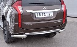 12 999 р. Защита заднего бампера (Ø76 мм уголки, нержавейка) SLITKOFF  Mitsubishi Pajero Sport  QE (2015-2021) дорестайлинг  с доставкой в г. Воронеж. Увеличить фотографию 3