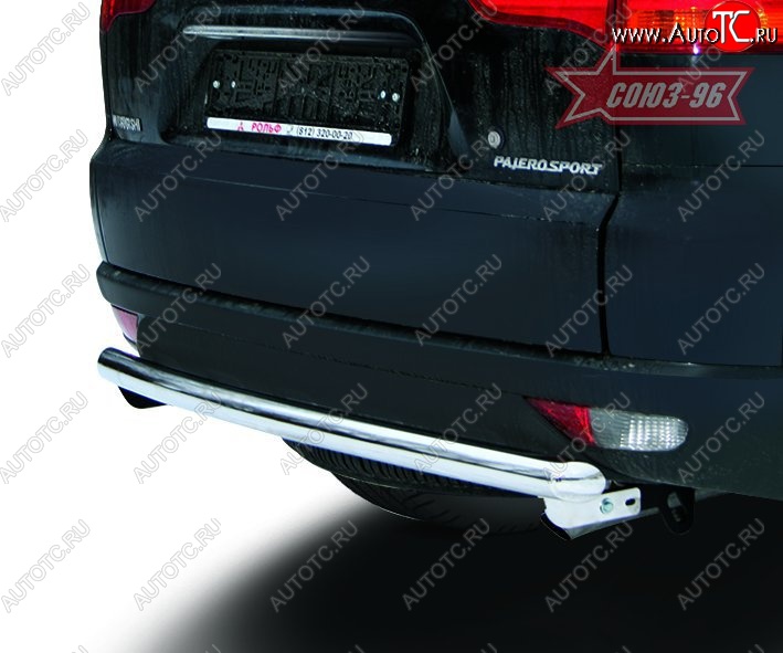 5 129 р. Защита заднего бампера Souz-96 (d60) Mitsubishi Pajero Sport QE дорестайлинг (2015-2021)  с доставкой в г. Воронеж