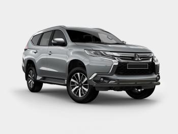 Защита переднего бампера (2 трубы Ø63 мм) SLITKOFF Mitsubishi Pajero Sport QE дорестайлинг (2015-2021) (нержавейка с полимерным покрытием, черный)
