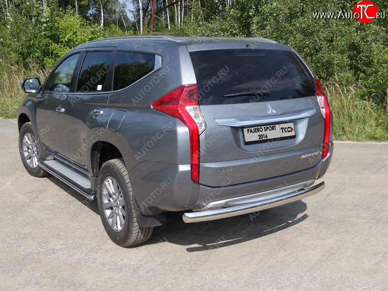 18 999 р. Защита заднего бампера (овальная) ТСС (нержавейка d75х42 мм)  Mitsubishi Pajero Sport  QE (2015-2021) дорестайлинг  с доставкой в г. Воронеж