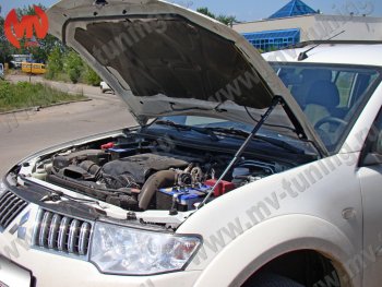 2 969 р. Упор капота MV-Tuning (одинарный) Mitsubishi Pajero Sport PB дорестайлинг (2008-2013)  с доставкой в г. Воронеж. Увеличить фотографию 1