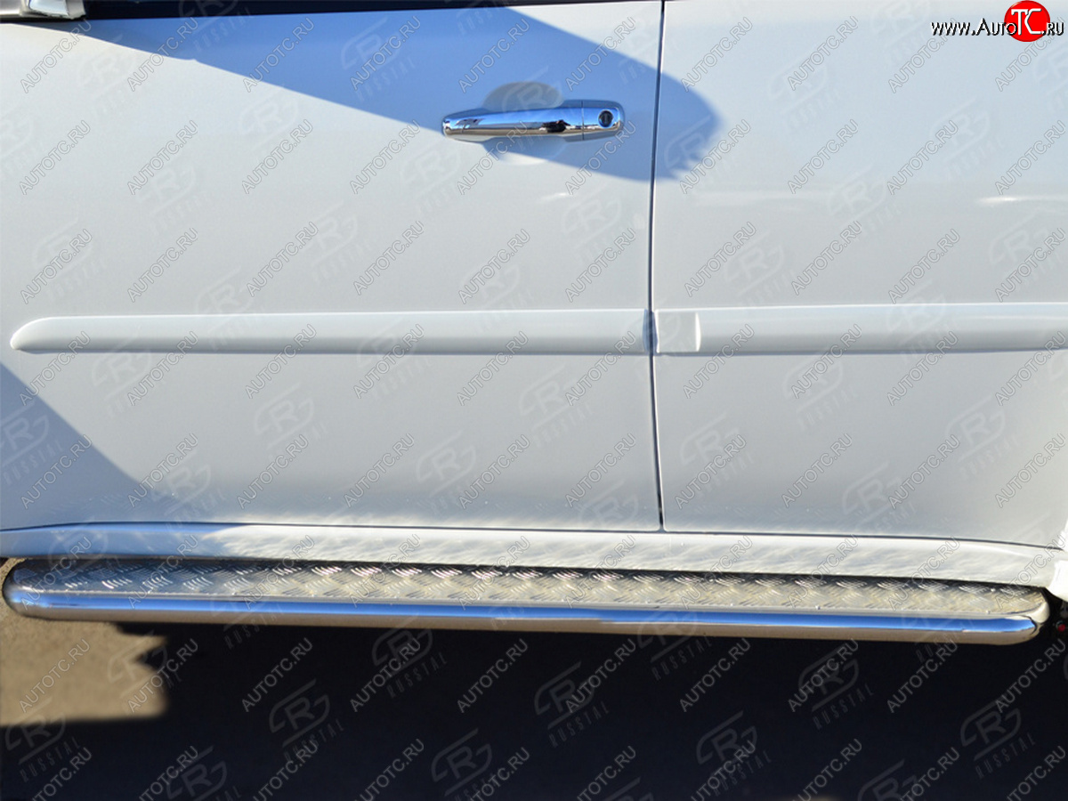 32 849 р. Пороги SLITKOFF d63 с листом  Mitsubishi Pajero Sport  PB (2008-2013) дорестайлинг (лист алюминий, труба нержавейка)  с доставкой в г. Воронеж