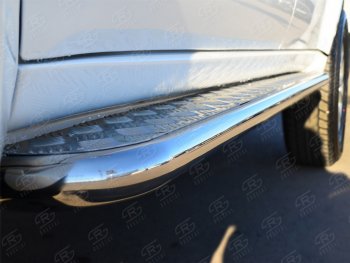 32 849 р. Пороги SLITKOFF d63 с листом  Mitsubishi Pajero Sport  PB (2008-2013) дорестайлинг (лист алюминий, труба нержавейка)  с доставкой в г. Воронеж. Увеличить фотографию 3