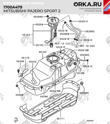 19 799 р. Бак топливный BAKPLAST (70 л., пластиковый)  Mitsubishi Pajero Sport  PB (2008-2017) дорестайлинг, рестайлинг  с доставкой в г. Воронеж. Увеличить фотографию 4