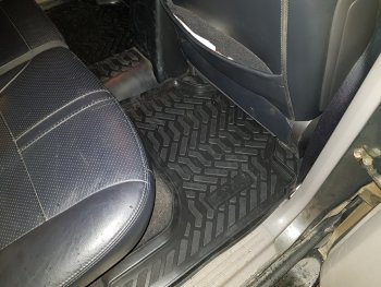 1 639 р. Коврики салона Aileron (3D с подпятником)  Mitsubishi Pajero Sport  PB (2008-2013) дорестайлинг  с доставкой в г. Воронеж. Увеличить фотографию 3