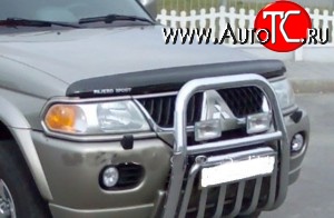 3 299 р. Дефлектор капота NovLine Mitsubishi Pajero Sport PA дорестайлинг (1996-2004)  с доставкой в г. Воронеж