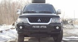1 899 р. Защитная сетка решетки переднего бампера РА  Mitsubishi Pajero Sport  PA (1996-2004) дорестайлинг  с доставкой в г. Воронеж. Увеличить фотографию 2