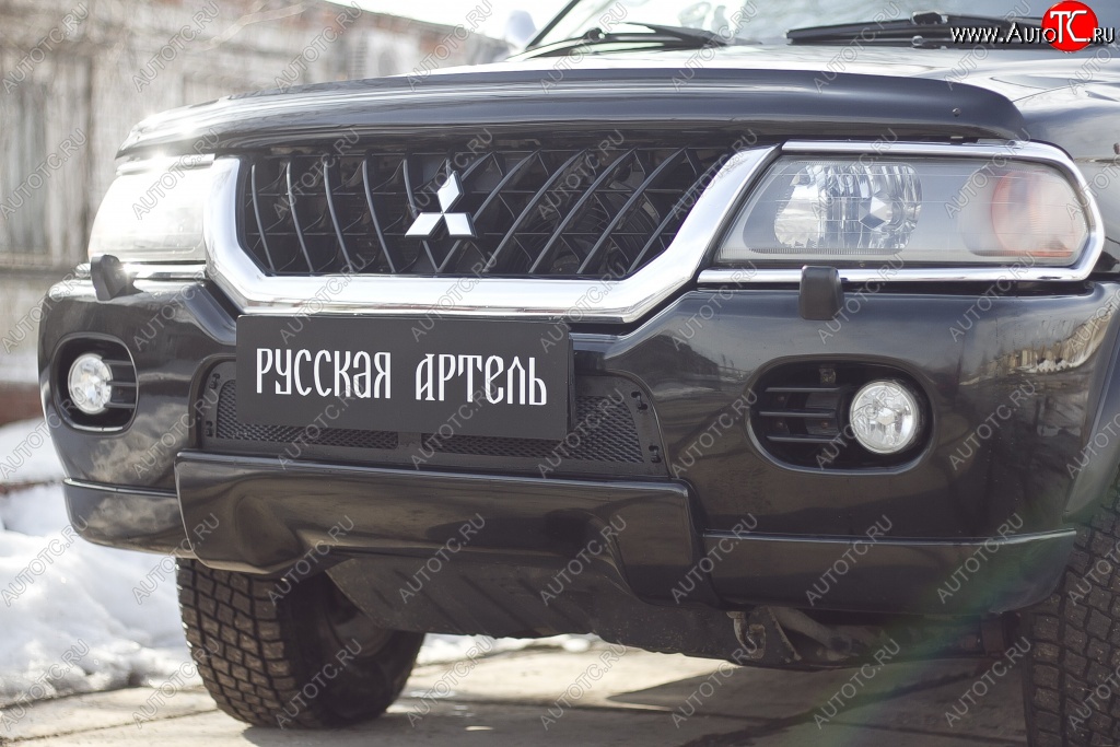 1 899 р. Защитная сетка решетки переднего бампера РА  Mitsubishi Pajero Sport  PA (1996-2004) дорестайлинг  с доставкой в г. Воронеж