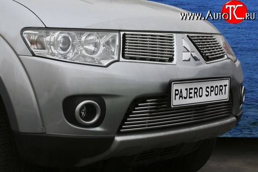 5 399 р. Декоративная вставка решетки радиатора Berkut Mitsubishi Pajero Sport PB дорестайлинг (2008-2013)  с доставкой в г. Воронеж