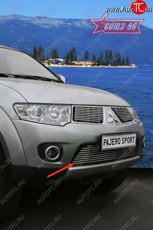 5 084 р. Декоративный элемент воздухозаборника Souz-96 (d10-9)  Mitsubishi Pajero Sport  PB (2008-2013) дорестайлинг  с доставкой в г. Воронеж