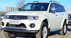 21 999 р. Защита переднего бампера (2 трубыØ63 мм, нержавейка) SLITKOFF Mitsubishi Pajero Sport PB рестайлинг (2013-2017)  с доставкой в г. Воронеж. Увеличить фотографию 4