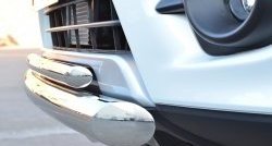 20 849 р. Защита переднего бампера (2 трубыØ76 и 42 мм, нержавейка) SLITKOFF Mitsubishi Pajero Sport PB рестайлинг (2013-2017)  с доставкой в г. Воронеж. Увеличить фотографию 3