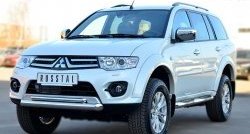 20 849 р. Защита переднего бампера (2 трубыØ76 и 42 мм, нержавейка) SLITKOFF Mitsubishi Pajero Sport PB рестайлинг (2013-2017)  с доставкой в г. Воронеж. Увеличить фотографию 4