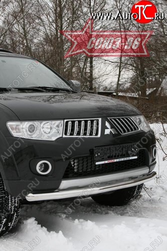 10 349 р. Защита переднего бампера одинарная Souz-96 (d60) Mitsubishi Pajero Sport PB дорестайлинг (2008-2013)  с доставкой в г. Воронеж