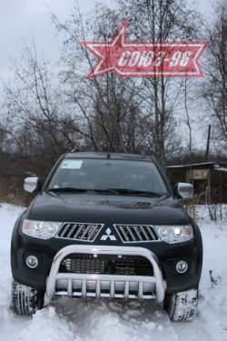 18 314 р. Защита переднего бампера Souz-96 (d76) Mitsubishi Pajero Sport PB дорестайлинг (2008-2013)  с доставкой в г. Воронеж. Увеличить фотографию 2