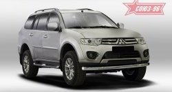 11 654 р. Защита переднего бампера одинарная Souz-96 (d76) Mitsubishi Pajero Sport PB дорестайлинг (2008-2013)  с доставкой в г. Воронеж. Увеличить фотографию 1