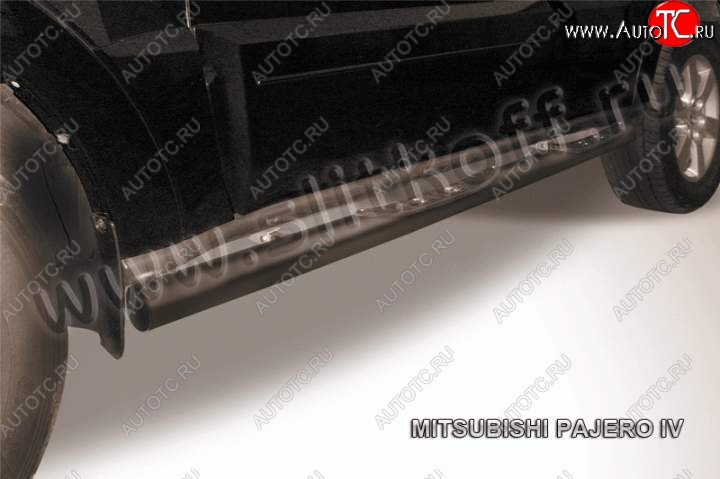 12 399 р. Защита порогов Slitkoff Mitsubishi Pajero Sport PB дорестайлинг (2008-2013) (Цвет: серебристый)  с доставкой в г. Воронеж