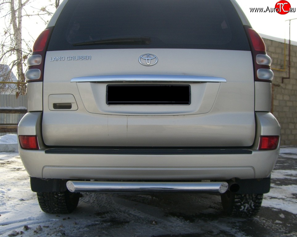 17 849 р. Защита заднего бампера (Ø76 мм, нержавейка) SLITKOFF Toyota Land Cruiser Prado J120 (2002-2009)  с доставкой в г. Воронеж