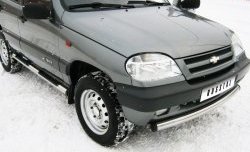 13 999 р. Одинарная защита переднего бампера SLITKOFF диаметром 63 мм Chevrolet Niva 2123 дорестайлинг (2002-2008)  с доставкой в г. Воронеж. Увеличить фотографию 2