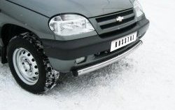 15 449 р. Одинарная защита переднего бампера SLITKOFF диаметром 76 мм  Chevrolet Niva  2123 (2002-2008), Лада 2123 (Нива Шевроле) (2002-2008)  с доставкой в г. Воронеж. Увеличить фотографию 2